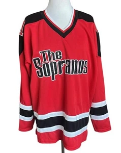 Vintage The Sopranos # 01 HBO Exclusive Hockey Jersey Red Black Men’s Size XXL - Picture 1 of 15