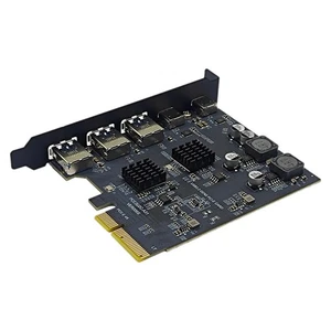 Adaptateur PCI Express X4 vers 2 ports type C + 3 ports USB3.2 Gen2 10Gbps ASM3142 2606 - Photo 1/6