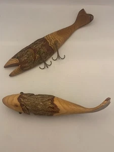 Großmaulbarsch Fisch Intarsien Holz Wandkunst Wohndeko Plakette Künstler signiert - Bild 1 von 10