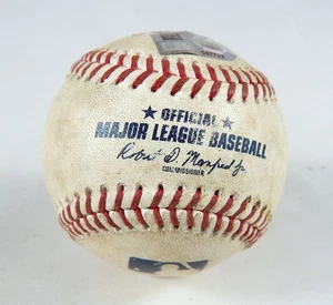 2023 Marlins Nationals Game Used Baseball Gray Jake Burger PID Josh Bell Single - Picture 1 of 4