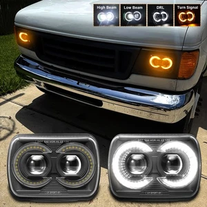 Par de faros LED 5x7/7x6" con intermitente para Ford E-250 E-150 E-100 Econoline - Imagen 1 de 14