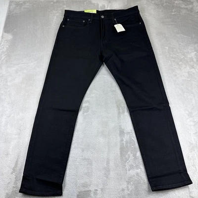 Levi's Premium 512 Jeans Men's Size 34x30 Black Denim Slim Taper Big E Stretch - Image 1 of 4
