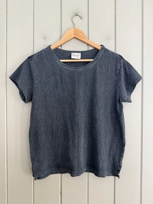 Wrap London Hemp Organic Cotton Blend T-Shirt US 8 Indigo Blue Overdye S/S - Image 1 of 4