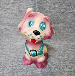 Cane giocattolo vintage sovietico cigolante gomma URSS metà secolo MCM Unione Sovietica - Foto 1 di 5