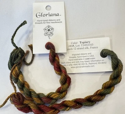 Gloriana 12 Strand Silk Floss For Needlework-2 Skeins/6 Yd Each- Color TOPIARY - Image 1 of 2