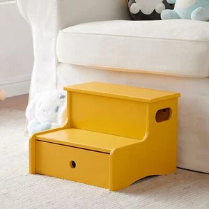 Kings Brand Furniture Toddler Step Stool for Kids with Storage, Banana - Picture 1 of 7