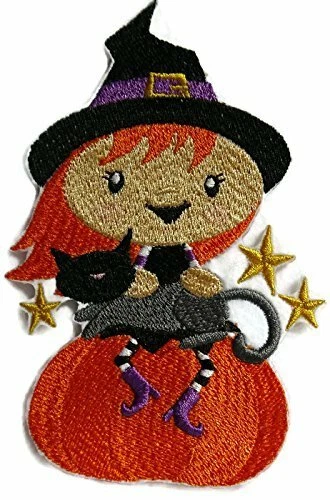 Feliz Halloween Winifred Bruja y Gato Bordado Hierro en/Coser Parche [6.72x4.86] Foto 1 de 1