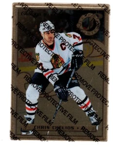 1996-97 Leaf Preferred Steel GOLD #7 Chris Chelios CHICAGO BLACKHAWKS Peel On - Picture 1 of 2