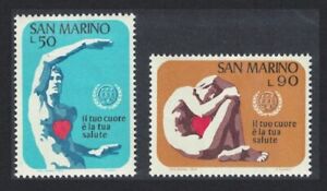 San Marino World Heart Month 2v 1972 MNH SG#948-949