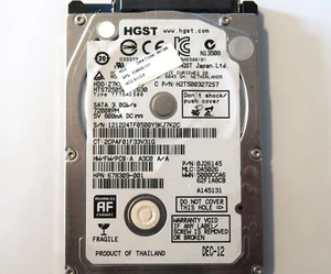 Hitachi HTS725050A7E630 0J26145 DA5026 (121) Tailandia 500 GB 2,5" DISCO DURO SATA DEC-12 - Imagen 1 de 1