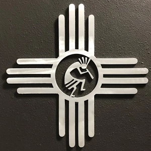 Zia with Kokopelli 1 Metal Wall Art Skilwerx 11 x 11 Southwestern - Picture 1 of 4