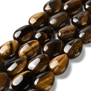 5 Strands Natural Teardrop Tiger Eye Beads Strands Jewelry Making 17.5~18x13x6mm - Picture 1 of 5