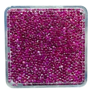 100 Pcs Natural Ruby 1.4mm Round Cut Rich Red Loose Gemstones Wholesale Lot - Picture 1 of 12