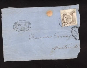 URUGUAY, SALTO CANCEL, FRONT COVER, 1863, GOOD CANCEL, VF - Picture 1 of 1