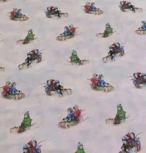Soft Furnishing Fabric 'Fun In The Snow' Canvas 150 cm Wide $4.95 Per Meter ONO - Picture 1 of 10