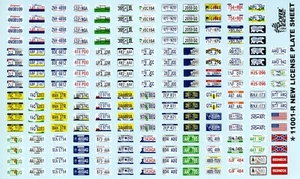 Hoja de calcomanías de placas de automóvil Gofer 11001 para modelos de automóviles 1/24/1/25 - Imagen 1 de 1