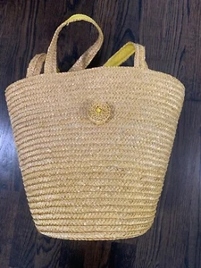 Amarige de Givenchy Straw Woven Tote Bucket Bag Summer Beach Weave - Picture 1 of 4