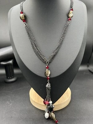 Collar Lia Sophia Flamenca Hematita Gota en Y con Perlas de Agua Dulce, Vidrio y Resina Foto 1 de 4