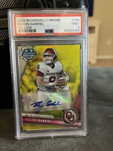 2023 Dillon Gabriel bowman university chrome prospect- Yellow /75 Psa 9/10 - Picture 1 of 2