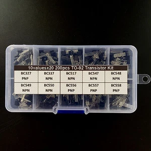 Transistor Assortment Assorted Kit Box TO-92 BC series BC547 BC557 10Values x20 - Picture 1 of 2