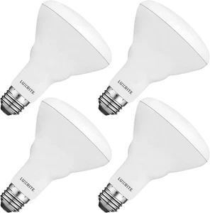 4-Pack BR30 LED Bulb, 65W Equivalent, 3500K Natural White, Dimmable, 650 Lumens, - Picture 1 of 6