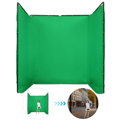 Kit de soporte de telón de fondo para fotografía de 13,12 * 7,87 pies con tela verde para estudio fotográfico Foto 1 de 4