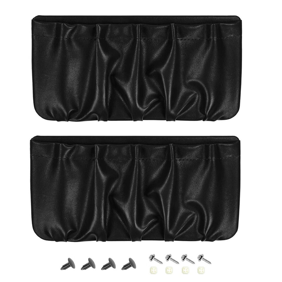 Door Panel Map Pockets Vinyl Black Pair Chevrolet C10 1977-1979 - Image 1 of 1