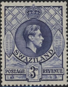 Swaziland George VI 3d deep blue stamp SG 32b mint - Picture 1 of 1