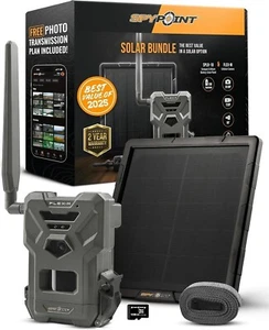 Spypoint Flex-M Paquete Solar Sin Resplandor IR Doble Sim Celular Trail Cámara 128GB SD - Imagen 1 de 10