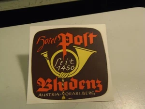 Hotel Polt. Bludenz, Austria-Vorarlberg Vintage Luggage Label - Picture 1 of 2