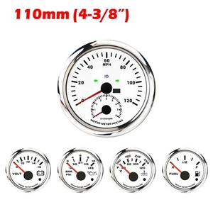 W PRO 5 Gauge Set 110mm GPS Speedometer Tachometer 120 MPH Turn Signal High Beam - Picture 1 of 14