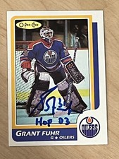 1986-87 O-Pee-Chee  #56  GRANT FUHR  /  Edmonton Oilers Signed & Inscribed HOF ‘