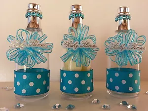 Decorazione Baby Shower per Ragazzo | Un Set di 12 Bomboniere Bottiglie Champagne | - Foto 1 di 7