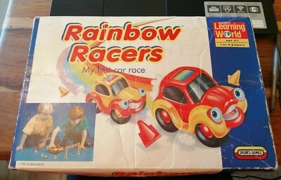 RAINBOW RACERS MY FIRST CAR RACE LEARNING WORLD SPEARS 4+ 1994 RETRO TOY - Image 1 of 4