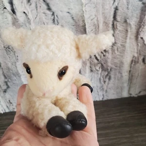 Furry Frenz Laying Wooly Lamb Sheep Plush Tiny 6" Stuffed Farm Animal  - Picture 1 of 7