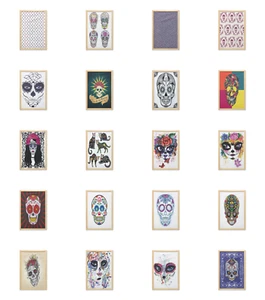 Ambesonne Sugar Skull Wall Art with Frame for Bathrooms Living Room Dorms - Picture 1 of 121