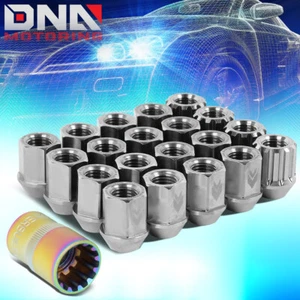 NRG LN-T210SL-21 16PCS 27MM TITANIUM OPEN END LUG NUT W/4 LOCK +ADAPTER M12X1.25 - Picture 1 of 6
