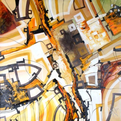 MODERNE MALEREI Öl auf Leinwand HERBST KOMPOSITION Ölbild von Bozena Ossowski - Bild 1 von 4