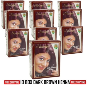 10 BOX (6sachet X10g) Noorani Henna Brown Hair Color - Picture 1 of 7