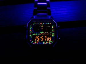 Casio AE-1200 Mod Neon UV Negative Display - Casio Royale - AE-1200WHD-1AV - Foto 1 di 5