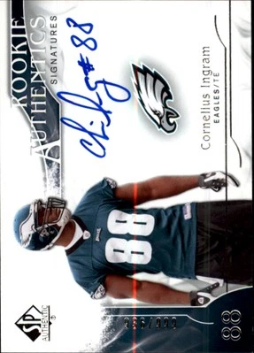 A1642- 2009 SP Authentic #306 Cornelius Ingram RC Auto /999 SAMPLE PIC - Image 1 of 2