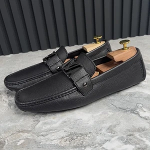 Louis Vuitton Monte Carlo Driving Moccasins Gray Leather 7.5 LV 8.5 US 41.5 EUR - Picture 1 of 12