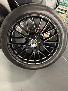 4x Original PORSCHE Cayenne 21" RS Spyder Felgen / Sommerkompletträder schwarz - Bild 1 von 5