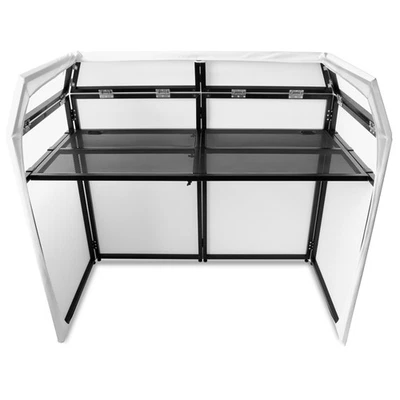 Vonyx DB3 Mobile DJ Booth Stand with Lycra Covers - Portable DJ Setup - Image 1 of 4