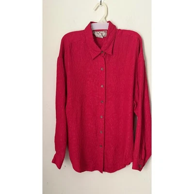 Blusa de seda roja con botones Sophisticates by Jonathan Martin de colección Foto 1 de 4