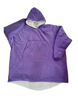 Manta portátil THE COMFY original púrpura con capucha de gran tamaño de microfibra y sherpa Foto 1 de 4