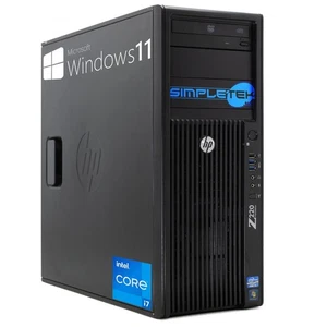 HP Z220 WORKSTATION i7 16GB 240GB 1TB 4GB GPU RX550 WIN11 DVD-RW FISSO TOWER PC - Picture 1 of 4