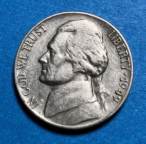 1949-S/S Jefferson Nickel--Repunched Mint Mark Variety; WRPM-002! !   (JNES-017) - Picture 1 of 5