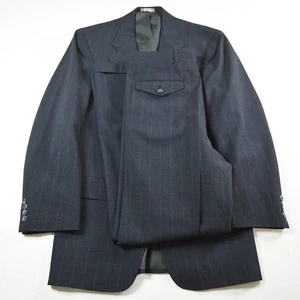 Vtg USA Made Austin Reed 38R 30x34 Blue Striped Wool Mens Jacket Pants Suit - Picture 1 of 12
