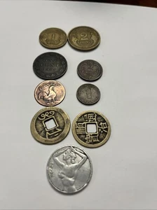 Lot Of 9 Foreign Coins From Francs, Canada, Etc… - Picture 1 of 12
